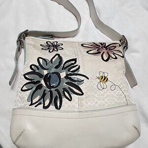 COACH Floral Bee File Crossbody bag (White)